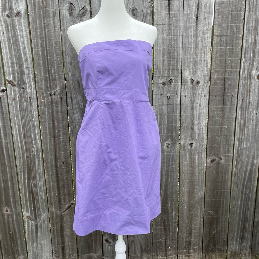 New York & Company Purple Strapless Dress Size 18